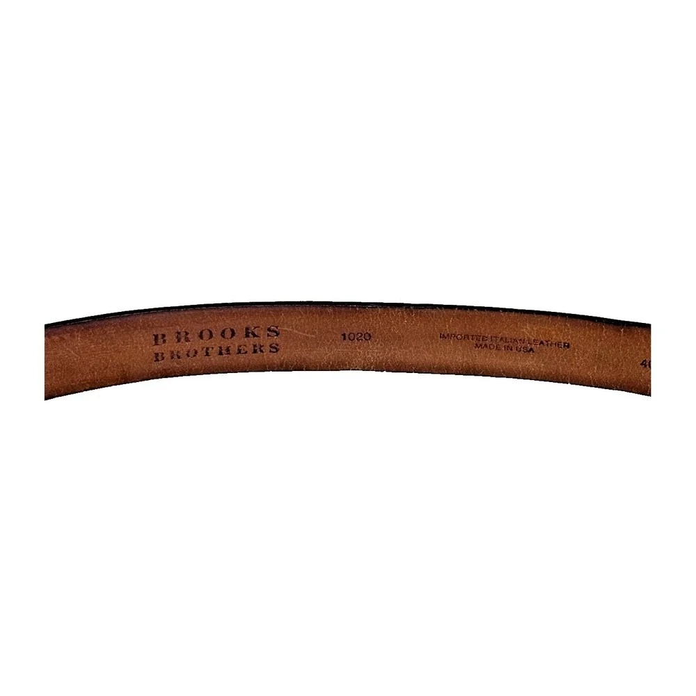 Brooks Brothers Vintage Men's Black Italian Leather Dress Belt Polished; Size 49
